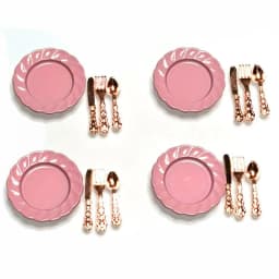 7/16/20Pcs Dollhouse Tableware Set Vintage Miniature Plate Bowl Fork Knife Spoon Chopsticks For Doll House Kitchen Furniture