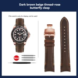 20 22mm Curved End Retro Matte Strap for Rolex Black Green Water Ghost Yacht Omega Seamaster 300 600 AT150 Leather Watch Band
