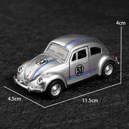 (Bagged) 1:38 Classic Retro Alloy Beetle, Cute Alloy Pull-back Car, Children's Toy, Adorable Antique Style