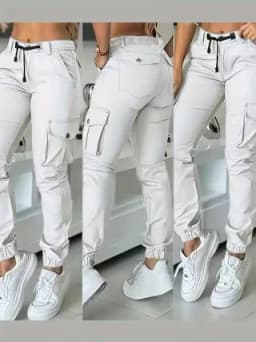 Women's Work Pants 2025 Summer High Waist Multiple Pockets Design Cuffed Cargo Pants Slim Fit Trousers Y2k Fashion Streetwear