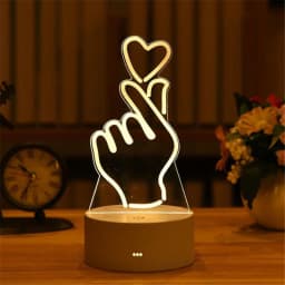 USB Operated 3D Acrylic LED Night Light Wedding Birthday Party Festival Kid Mother's Day Gift Bedroom Decor Neon Night Lamp