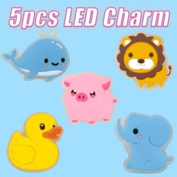 5PCS LED Shoe Charms Cats Dogs Unicorns Lighted Shoe Decorations Gamepad Cameras Diamond LED Pins for Women Girls Clog Buckles