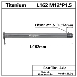 HEPPE MTB Road Bike Titanium Thru Axle Ultra Light Bike Axle 12x142 12x148 Rear Hub Thru Axle Bike Fork 12x100 12x110 Shaft
