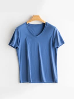 SuyaDream Women Solid T Shirts, Silk Cotton Blend, O Neck, Short Sleeved Solid Tee, 2025 Summer Candy Colors Basic Cozy Top Gree