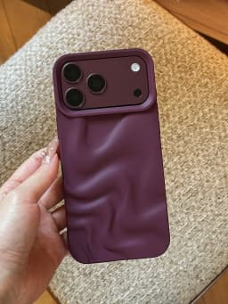 Stylish 3D Bump Wave Shiny Pink Back Cover For iPhone Air 11 12 13 14 15 17 18 Pro Max Phone Case