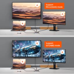 CABLETIME HDMI Splitter 1 IN 2 4K 60Hz LED Light Screen Splitter for HDTV Computer Monitor Switch PS5 Xiaomi Macbook Laptop