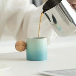 New Chinese Style Coarse Pottery Insulated Espresso Cup Wooden Ball Handle Professional Barista Used Black Coffee Mug Cafe Shot