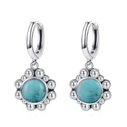 New Elegant Natural Kyanite S925 Silver Drop Earrings for Women Vintage Jewelry Wedding Engagement Hoop Earrings Gifts