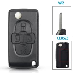 KEYYOU 4 Buttons Flip Car Remote Key Fob Blank Case Shell Fob For Peugeot 1007 For Citroen C8 For Fiat Uncut Blade CE0523 CE0536
