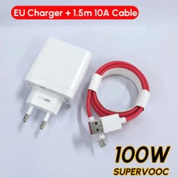 Oneplus Charger Original 100W 80W USB Adapter SUPERVOOC Type C 10A Cable For Oppo Realme Fast Chargers One Plus 15 13 12 11 Pro