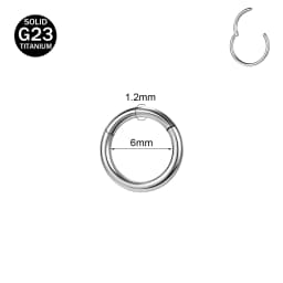ZS 1 PC G23 Titanium Steel Round Nose Ring Men Women 20/18/16G Septum Piercings Ear Cartilage Helix Piercing Body Jewelry 6-14MM