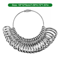 1Set Metal Ring Gauges Sizer Meter Hand Loop Jewellery Measuring Ring Tool Finger Ruler Measurement Finger Circumference UK Size