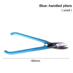 British Blue & Black Handle Jewelry Shears - Flat Stainless Steel Cutting Pliers for Gold & Silver Crafting (Sizes 7# & 8#)