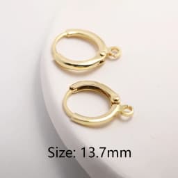 2022 Trendy 14K Gold Plating Inverted Crescent Moon Charm Brass Metal Inlaid Zircon C Shape Pendants For Earring Making Findings