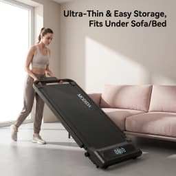 Under‑Desk Walking Pad Treadmill With Foldable Handrail, 2‑in‑1 Walk Jog Run Machine, 3.5HP Ultra‑Quiet Brushless Motor, 300LBS Capacity, 12‑Speed Wireless Remote, Shock Absorption Cushioned Belt, LED Real‑Time Display for Home Office Small Apartment