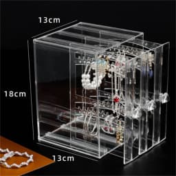 Jewelry Storage Box Acrylic Earring Holder Necklace Display Stand Clear Transparent Classification Easy To Access Easy Access
