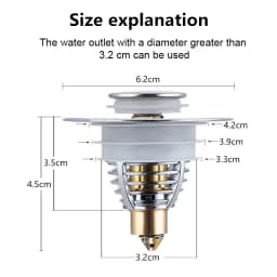 Universal Stainless Steel Basin Pop-Up Bounce Core Basin Drain, Sink Filter, Bathtub Plug, Bathroom Tool
