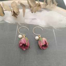 Unique Red Rose Earrings Epoxy Resin Natural Rose Flower Earrings Elegant Immortal Rose Drop Earrings Wholesale Custom Packaging
