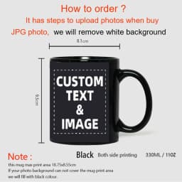 Custom Photo and Text Coffee Mug - Personalized Tea Cup Mugs for Valentine's Day, Christmas Gift