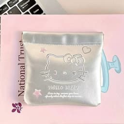 Portable travel data cable storage bag, coin purse, automatic closing spring clip, lipstick makeup bag, small inner storage bag,
