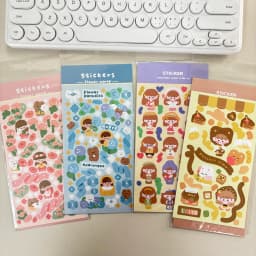 SKYSONIC BOBO 5pcs/4pcs/3pcs Full Set Series Decorative Stickers Bubble Pink DIY Sticker Journal Junk Agenda Stationery Suppli