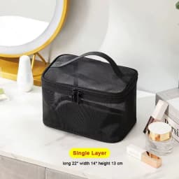Women's Transparent Mesh Ideal for Cosmetics Makeup and Toiletries Kit for Travel Sales Success Make Up Organizer Bag