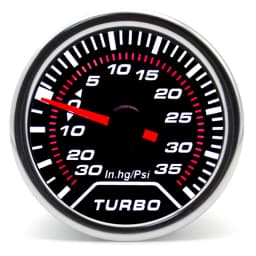 52mm Racing Gauge 12V LED Smoke Len -1~0~2 BAR Turbo Boost Water Temperature Oil Pressure Voltmeter Air Fuel Ratio Meter For 12V