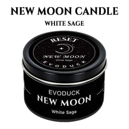 Waning Moon Scented Candle Soy Wax Lavender Scented Candles Silver Tin with Purple Crystal Chips Bestfriend Gifts Gift for Woman