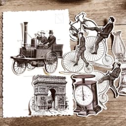 32pcs Retro Black And White European Style Retro Characters Hand Account Sticker Material Tool Album Waterproof Decorative