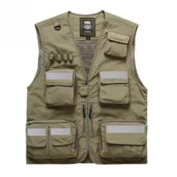 Safety Vest Man Working Clothes Multi Pocket Photography Hiking Fishing Breathable Mesh Hi Vis Work Vest