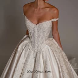 Off the Shoulder Strapless Wedding Dress Customized Classic A-Line Satin Vestido De Novia Luxury Appliques Pearls Robe de mariée