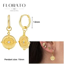 925 Sterling Silver ear needles Animal Butterfly/Elephant/Shell Pendant Hoop Earrings For Women Fashion Jewelry Accessories