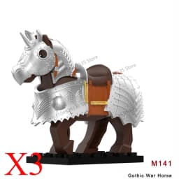 Medieval Military Castle Black Hawk Knight Building Blocks Gothic Cavalry Armor Shield Axe Soldier Figure Accessories Bricks Toy