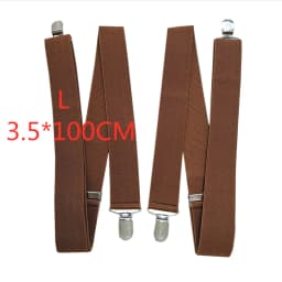 3.5 cm Wide Solid Color No Cross Suspenders Men 4 Strong Clips Women Suspender For wedding Party Trouser Braces