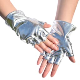 Short Punk Half-finger Patent Leather Gloves Comic Exhibition COSPLAY Gloves Cool Stage Performance Disco Hip-hop Sexy Glove