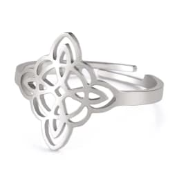 Celtic Knot Ring Stainless Steel Opening Adjustable Men's and Women's Witchcraft Talisman Jewelry Gift