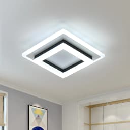JIANKELONG Modern LED Square Ceiling Lamps 24W, Acrylic Ceiling Light for Bathroom, Hallway, Bedroom, Cool White Light 6500K