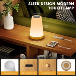 13 Color Changing Night Light RGB Remote Control Touch Dimmable Lamp Portable Table Bedside Lamps USB Rechargeable Night Lamp