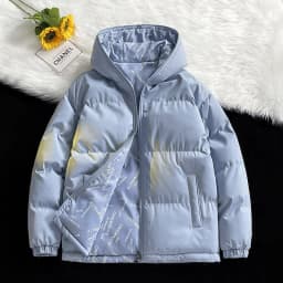 Winter Reversible Hooded Padded Jacket Men Women Thick Casual Streetwear