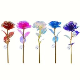 2/10pcs/Set Eternal Rose Flower LED Light Golden Foil Rose Unique Design Gift For The Wife Anniversary Mother's Day And Birthday