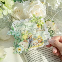 40 Pcs Fresh Flower PET Sticker Pack Aesthetic Hand Accounting Transparent Decoration Scrapbooking Stationery Supplies for Kids