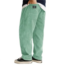 Autumn Winter Fashion Men's Solid Color Simple Basic Casual Trendy Loose Wide Leg Straight Corduroy Trousers Male Pants Clothes