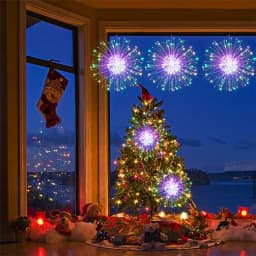 LED Christmas Firework Fairy String Lights Outdoor 5/10PCS Exploding Star Garland Light for Wedding Party Garden Courtyard Decor