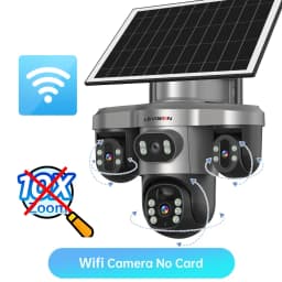 LS VISION 20MP 10X Optical Zoom 4G Solar Camera Outdoor WiFi Three Screen 3PTZ 360° Auto Tracking Security CCTV Camera V380 Pro