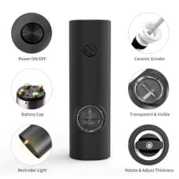 Electric Automatic Salt and Pepper Grinder Set with Led Light Grinder Set Spice Mill Adjustable Spices Grinder Kitchen Tools