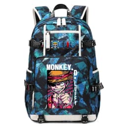 Anime Luffy Print Casual School Backpack Large Capacity Student Bookbag for Boys and Girls Travel Sport
