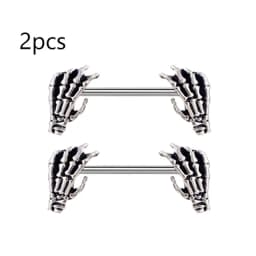1 Pair Stainless Steel Punk Nipple Piercing for Women 14G Black Rose Flower Heart Nippie Ring Sexy Body Piercing Jewelry