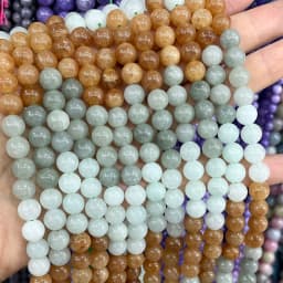 6 8 10MM Natural Stone Jade Chalcedony Round Multicolors Loose Beads For Jewelry Making Diy Charm Bracelets Necklace Accessories