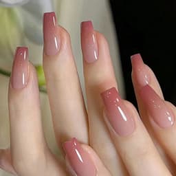 ARTAUG 24PCS Short Press On Nails Square Pink High Saturation Nails Press On Nails Summer Nails Fingertip French Trim