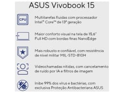 ASUS Vivobook 15 Notebook Intel Core i5-1334U 8GB RAM 512GB SSD 15.6" Full HD Windows 11 X1504VA-NJ3957W